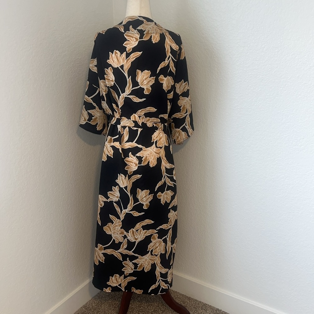 Maison Du Soir Black Floral Kimono Robe Size Smal… - image 4